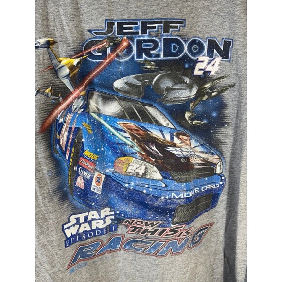Vintage 1999 Star Wars Episode 1 Jeff Gordon NASCAR Racing Shirt Size XL - Picture 4 of 9